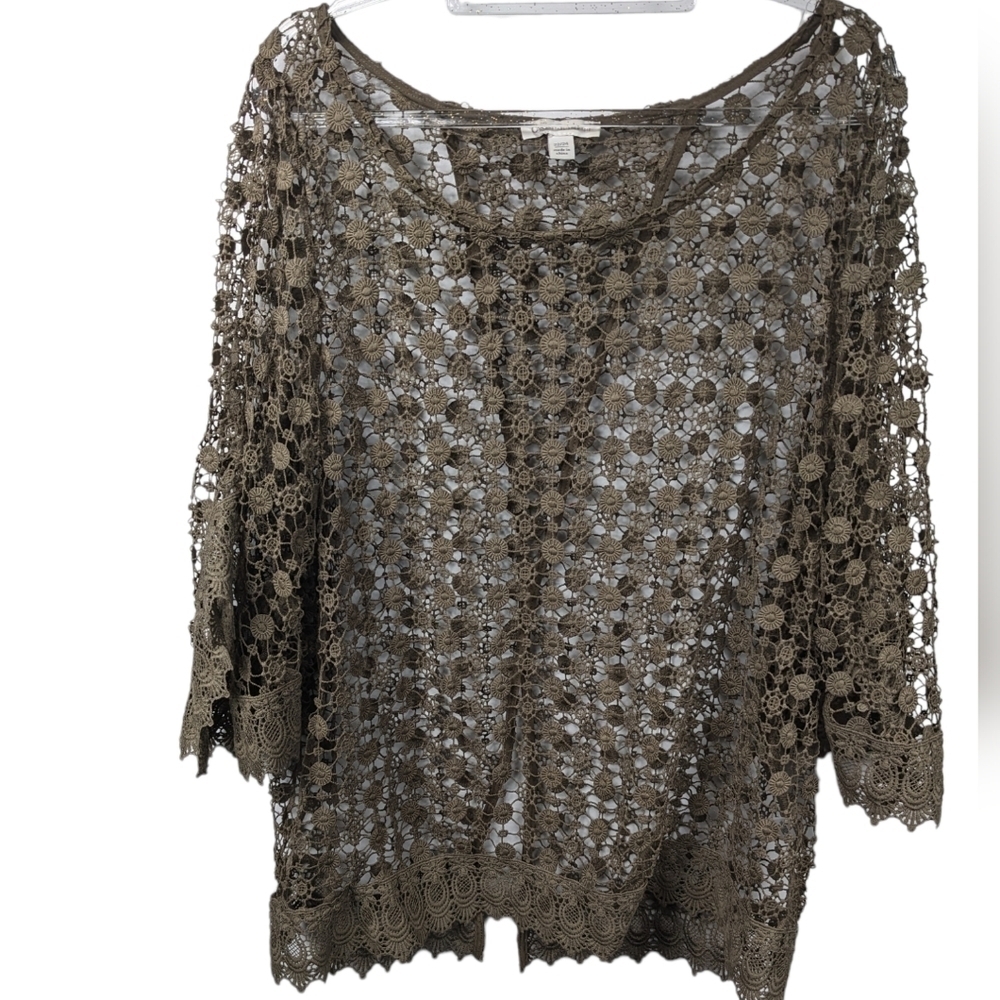 Cato Scoop Neck Crochet Top Sz 22/24